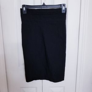 Black Pull On Pencil Skirt